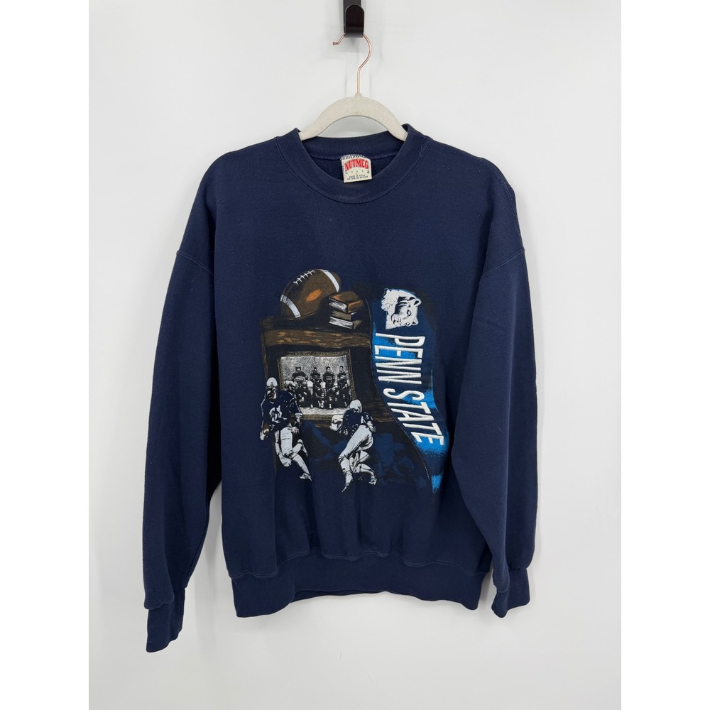Nutmeg Mills Penn State Sweatshirt Mens Large Navy Blue Vintage Graphic Pullover
